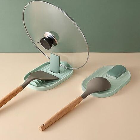 2 Pièces Repose Cuillere, Repose Cuillère Cuisine, Support Couvercle Repose, Pose Ustensiles, Pour Cuisinière, Porte Stensiles De Cuisine Pour Louches, Porte-Cuillère Pour Cuisinière (Vert)