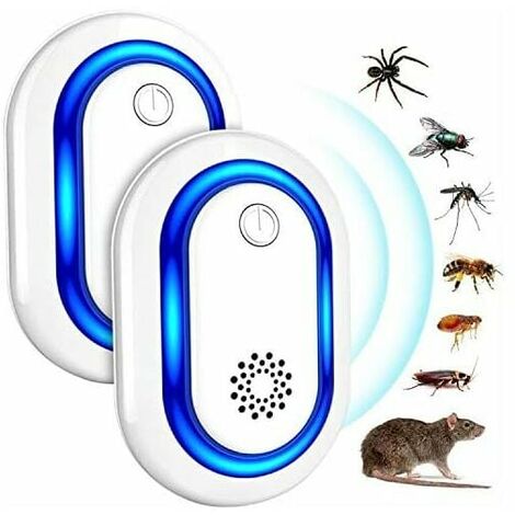 2 pièces répulsif anti-moustiques à ultrasons haute puissance répulsif anti-acariens tueur de souris pour la maison
