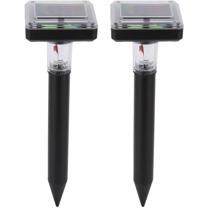2 pièces répulsif taupe led ultrasons solaire alimenté sr Portable robuste Durable répulsif anti-taupes pour htel Villa jardin
