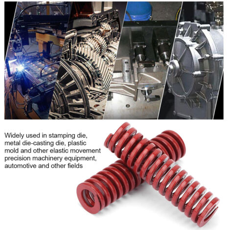 2 pièces Ressort de Moule Acier Rouge Haute Précision OD 10mm ID 5mm Charge Moyenne (TM1030mm)