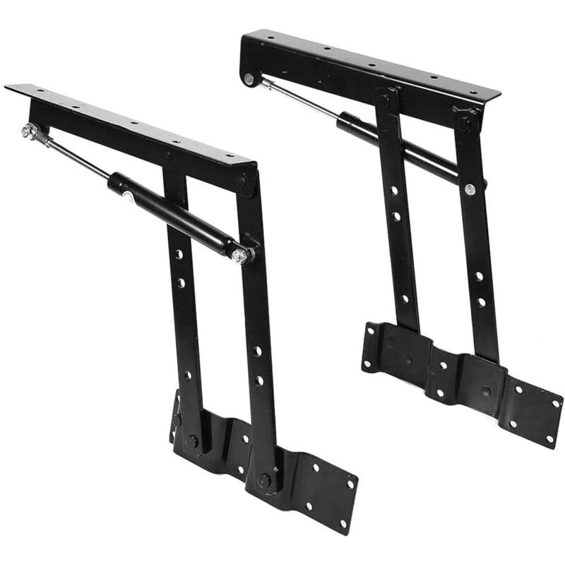 2 Pièces Ressort Mécanisme de Plateau, Mécanisme de Table Basse Charnières, Pliage Ascenseur Lift Up, Mécanismes de Levage (Noir)