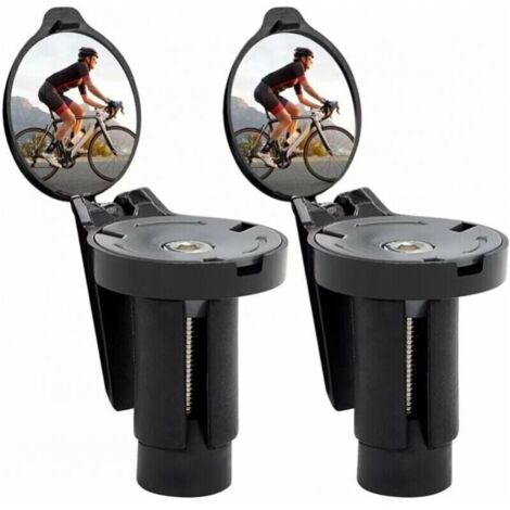 2 Pièces Retroviseur Velo Miroirs De Vélo Retroviseur Trotinette Electrique Retro Miroir Convexe 360° Réglable Rétroviseur Pliable pour Guidon pour Vélo de Route de Montagne