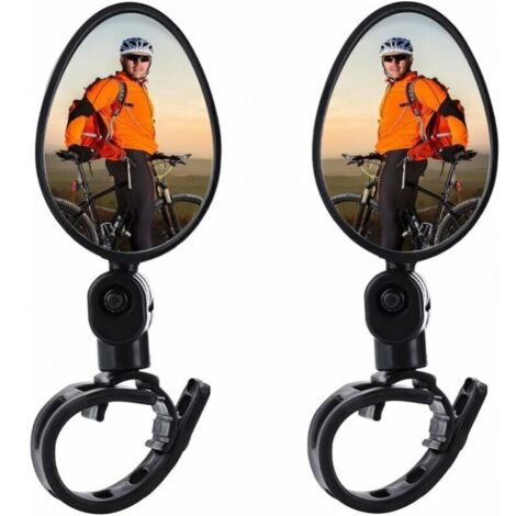 2 Pièces Retroviseur Velo,Miroirs de Vélo,360° Réglable,pour Guidon 15-35mm,Retroviseur Velo Guidon,Rétroviseur Vélo pour Cyclisme,VTT,Trotinette Electrique (gauche + droite)