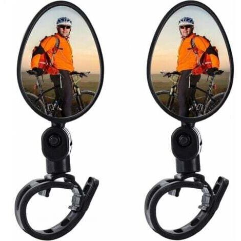 2 Pièces Retroviseur Velo,Miroirs de Vélo,360° Réglable,pour Guidon 15-35mm,Retroviseur Velo Guidon,Rétroviseur Vélo pour Cyclisme,VTT,Trotinette Electrique (gauche + droite)