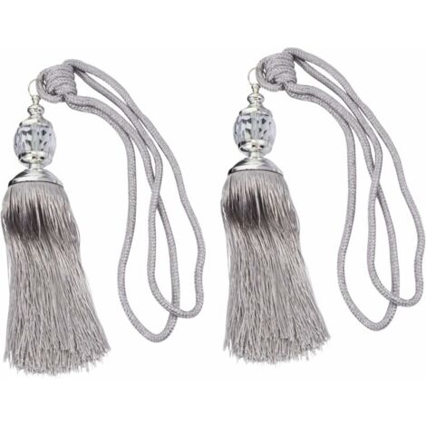 2 Pièces Rideau Glands Suspendus Ornements Rideau en macramé Pendentif Pompon Rideau décor rétro décor de Rideau Simple Corde d'embrasse de Rideau Style européen Sangle Accessoires