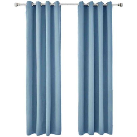 2 Pièces Rideaux Occultants Thermiques pour Salon - 140x240cm - Bleu Clair