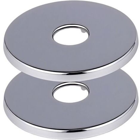 2 Pièces Rosace de Robinet Argentée, Diamètre 21 mm (1/2") - Rosace Robinet en Acier Inoxydable Plate 80x5mm - Garniture Murale pour Mitigeur Douche & Rosace Tuyau Chauffage
