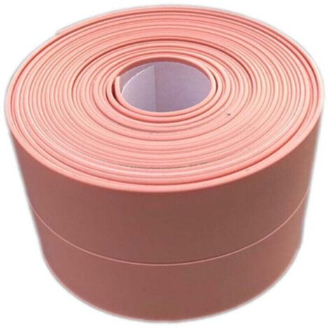 (2 pièces Rose)Plinthe souple - Bande d'extrémité pour cuisine et salle de bain 22 mm 3,2 m, joint auto-adhésif, bande pliante flexible, joint d'étanchéité