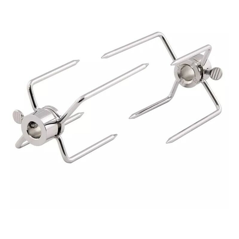 2 pièces rôtissoire BBQ fourchette en acier inoxydable broche BBQ fourchette charbon de bois poulet BBQ rôtisserie viande fourchette BBQ outil