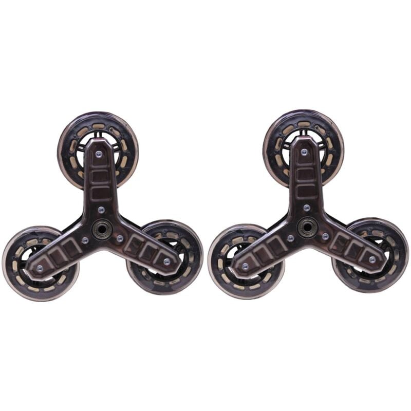 Beijiyi - 2 Pièces Roue de Courses Chariot de Courses Roues Triangulaires En Acier Inoxydable Roues de Chariot à Bagages, Roulettes Caddie Roues