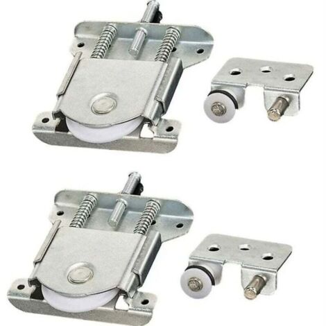 2 pièces Roulette Porte Coulissante placard,Pièces de porte coulissantes pour porte de garde-robe,roues,rouleaux,armoire Runners Guides,Roulette Placa