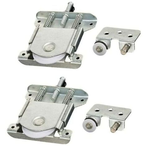 2 pièces Roulette Porte Coulissante placard,Pièces de porte coulissantes pour porte de garde-robe,roues,rouleaux,armoire Runners Guides,Roulette Placard Coulissant Armoire Porte Rouleau,Charge 20 kg