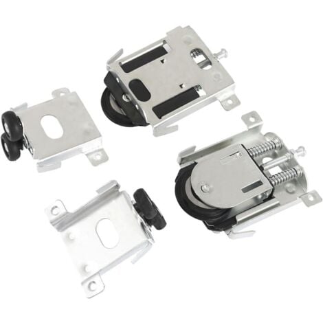 DONTODENT 2 pièces Roulette Porte Coulissante placard,Pièces de porte coulissantes pour porte de garde-robe,rouleaux,armoire Runners Guides,guides avec tampon amortisseur