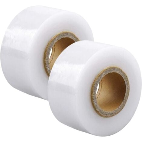 BASETBL 2 Pièces Ruban De Greffe, 100m X 3cm Auto-Adhésif Pepiniere Greffage Ruban Biodegradable Etirable Ruban de Film pour Réparation de Plante, Greffage Arbres Fruit Fleur Légume, Clair-