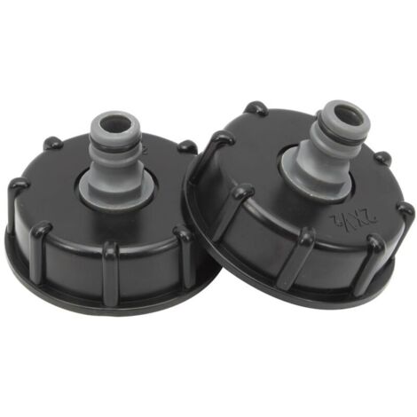 2 Pièces S60x6 IBC Bouchon cuve 1000l de Réservoir Raccord, 1/2" Diamètre de Sorti Raccord Mamelon 60 mm pour Vanne de Tonne, Tuyau D'arrosage 1/2" Raccord