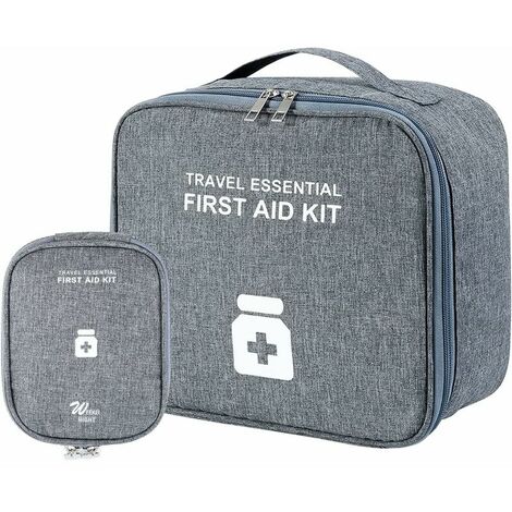 2 pièces sac de médecine, sac d'urgence médicale étanche de grande capacité vide, petit sac de pharmacie de voyage, trousse de premiers soins de voyage portable, pour voyage bureau à domicile