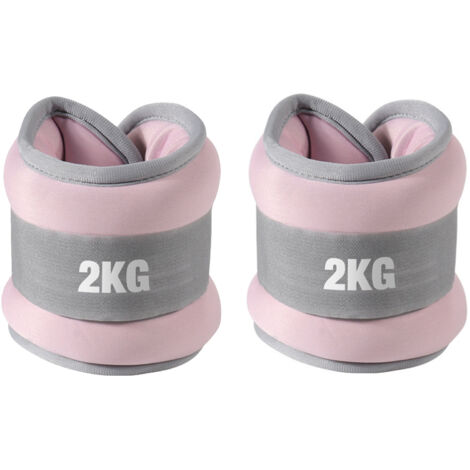 2 pièces Sac de Sable pour Cheville avec Sangle Réglable et Fermeture Velcro, 2 kg pour Danse et Entraînement