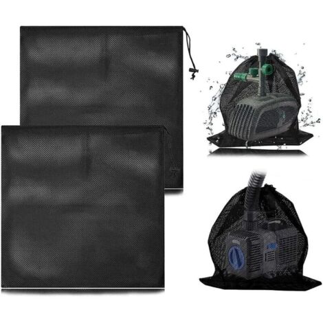 2 Pièces Sac En Filet De Pompe, Sac Filtrant De Pompe à Eau En Maille, Sac De Barrière De Pompe, Sac Protection De Pompe, Avec Cordon De Serrage Pour Filtres Biologiques De Bassin (45 x 45 Cm)