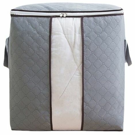 2 Pièces Sacs de Rangement Grande Capacité pour Couette Édredons Oreillers, Housse de Rangement de Vêtements en Tissu Non tissé