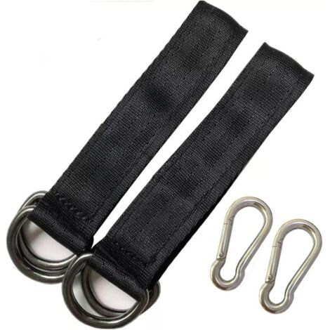 2 Pièces Sangles de Balançoire D'arbre Sangles Suspendues Accessoires de Balançoire Kit de Suspension pour Balançoire D'arbre de 25 cm Sangles Lourde Suspension avec 2 Crochets Mousquetons