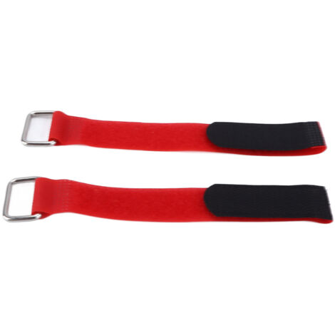 2 Pièces Sangles de Fixation Nylon 20x200mm Réglables Élastiques pour Vélo, Ceinture Organisatrice Rouge