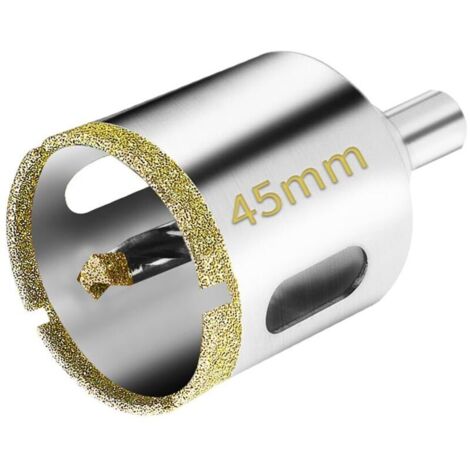 2 pièces Scie Cloche Diamantée 45 mm avec Foret Guidage de Centrage, Scie Cloche Carrelage avec revêtement diamant, Foret trépan Diamant pour verre, carrelage, céramique, marbre, granit