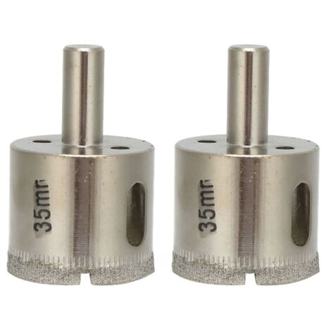 2 Pièces Scie Cloche Diamantée pour Verre Céramique Marbre 35mm, Foret à Trou