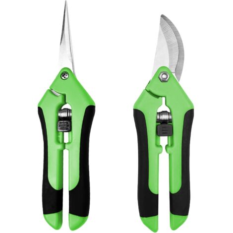 2 Pièces Secateur de Jardin Professionnel, Sécateur a Main avec Poignées Artificielles, Sécateurs et Ciseaux de Jardinage, Pruning Shears avec Verrouillage de Sécurité Professionnels