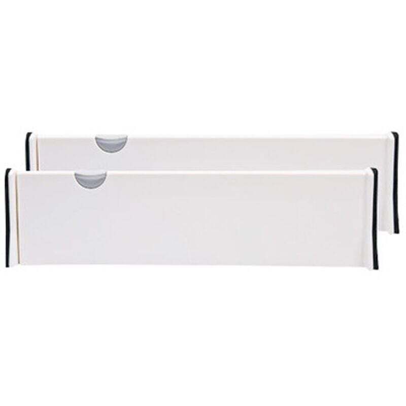 2 pièces séparateurs de tiroir organisateurs de tiroir extensibles pour bureau, cuisine, tiroir, salle de bain, chambre et commode stockage，Blanc