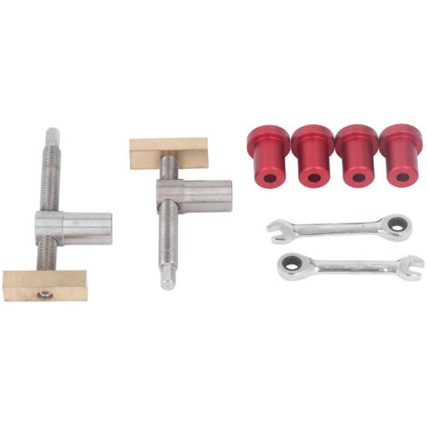 2 Pièces Serre-joint de Bureau en Laiton Ajustable, Étau de Fixation Rapide pour Établi avec 4 Chevillettes de Banc 20mm Rouges