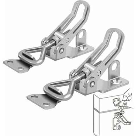 2 pièces, serrure à charnière en métal, fermeture à levier, résistant à la rouille, fixation solide, clip de verrouillage à charnière pour sécuriser et sécuriser les valises, placards, portes