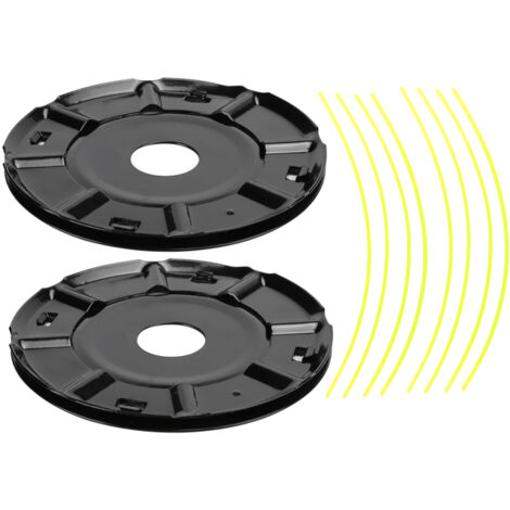 2 pièces/set Tête de coupe universelle pour tondeuse à gazon avec fils de coupe Accessoire pour outils de jardinage 26 mm Noir