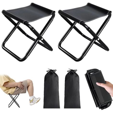 2 Pièces Siège de Camping Portable 30cm,Siège de Pêche,Mini Chaise Pliante Portable,pour Voyage,Pêche,Jardin,Barbecue,Plage