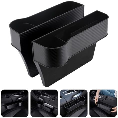 2 Pièces Siège Espace Boîte De Rangement avec Porte-Gobelet Côté Console Centrale Pochettes Supplémentaires Auto Accessoires
