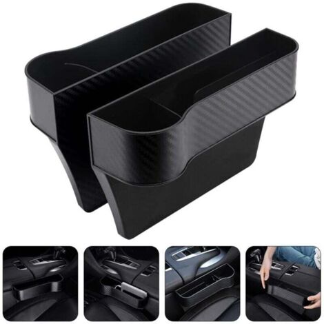 2 Pièces Siège Espace Boîte De Rangement avec Porte-Gobelet Côté Console Centrale Pochettes Supplémentaires Auto Accessoires