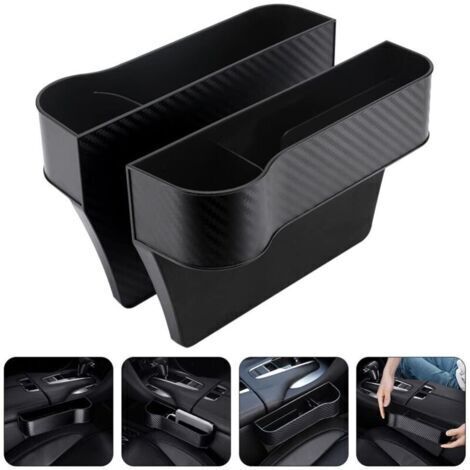2 Pièces Siège Espace Boîte De Rangement avec Porte-Gobelet Côté Console Centrale Pochettes Supplémentaires Auto Accessoires