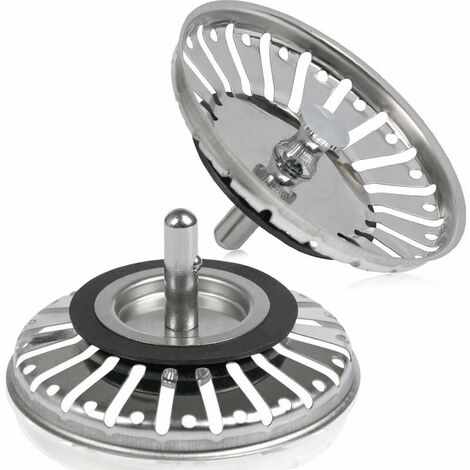 2 Pieces Sink Strainer/Sink Drain Stopper Sink Stopper Hole Kitchen/Bath Strainer Diameter 84mm With Ball End, Stainless Steel