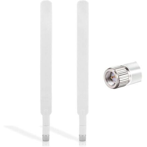 2 Pièces SMA 4G LTE Antenne SMA Mâle Cellulaire WiFi Antenna 10dBi Haut Gain Routeur Antenne Amplificateur de Signal pour Mobile Huawei Netgear ZTE 3G/4G LTE Routeur Modem Caméra IP de Sécurité