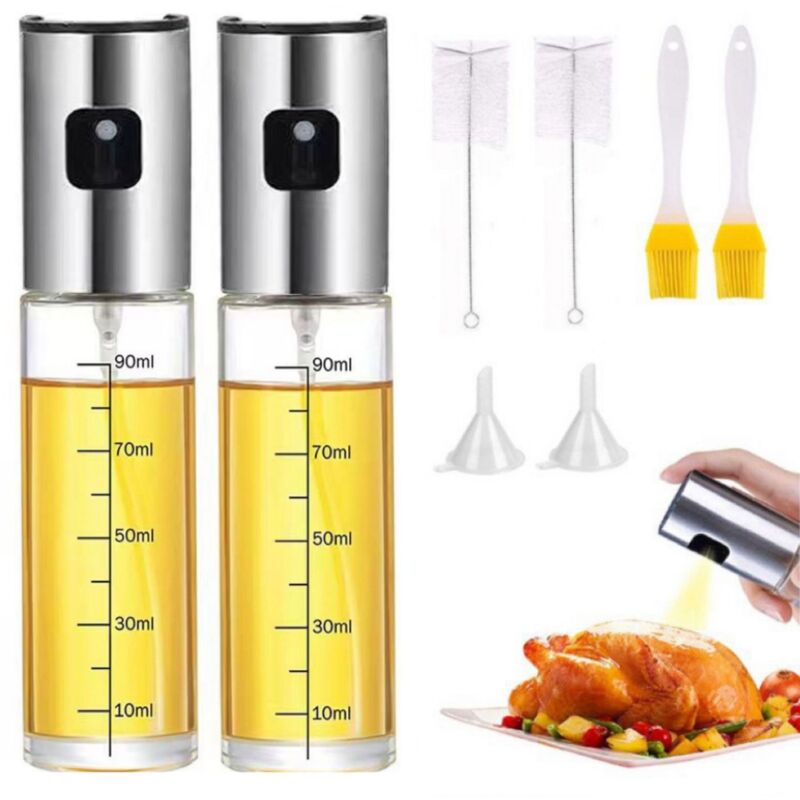 2 Pièces Spray Huile Cuisine Air Fryer, 100 ml Vaporisateur Huile Cuisine, Spray Huile D'olive, Pulverisateur Huile Cuisine pour Friteuse Grill