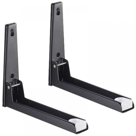 2 Pieces Stainless Steel Microwave Oven Bracket with Extendable Arm, Microwave Oven Wall Mount