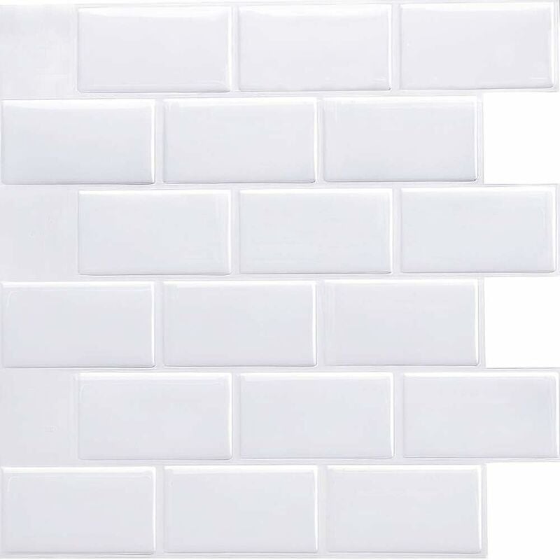 2 Pièces Stickers Carrelage pour Cuisine Salle de Bain, Credence Adhesive Cuisine, ImperméAble Carrelage Adhesif Carreaux de Autocollant Mural
