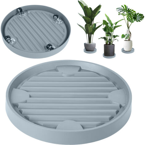 2 Pièces Support à roulettes pour jardinière, Charge max 70 kg, Ø 28.3 cm, Support pour plantes d'intérieur et d'extérieur