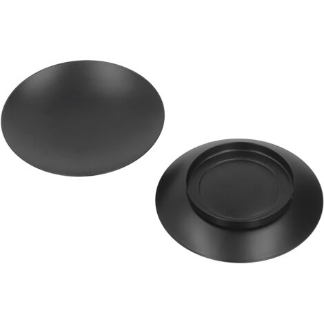 2 Pièces Support Bougies en Fer Noir, Socle Décoratif pour Tables et Cheminées
