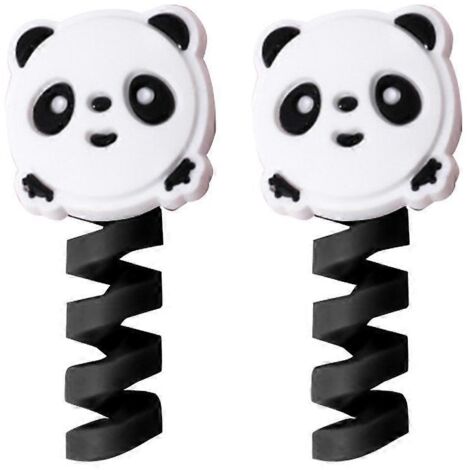 2 Pièces Support Câble en Silicone pour USB, Souris, Casque et Fils de Données - Panda