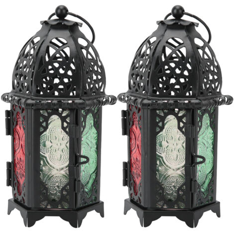 2 Pièces Support de Bougie Château Vintage Noir, Décoration Maison Rétro en Fer pour Mariage