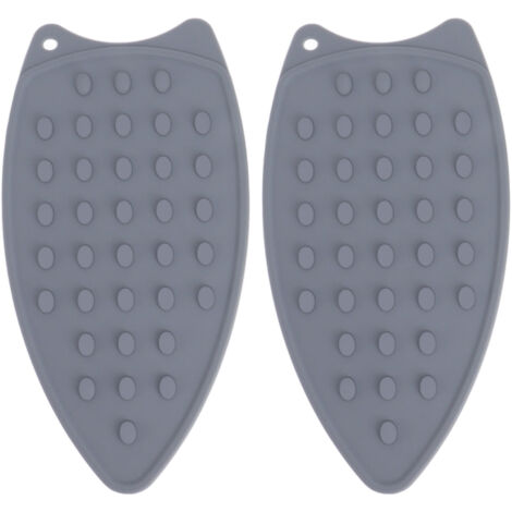 2 Pièces Support de Fer en Silicone Résistant à la Chaleur et aux Chocs, Tapis de Protection pour Fers à Repasser et Planches à Repasser, Gris