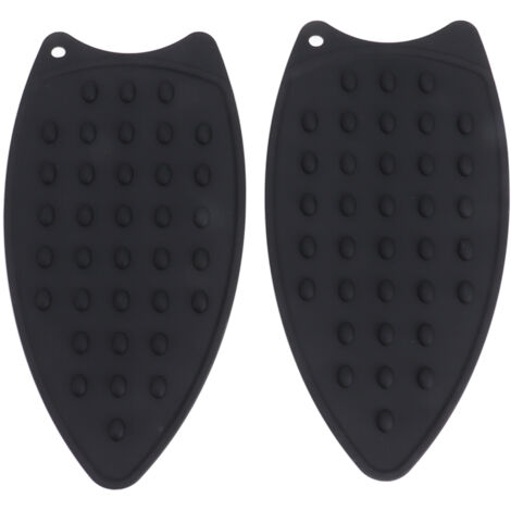 2 Pièces Support de Fer Silicone Résistant à la Chaleur et aux Chocs pour Planche à Repasser Noir