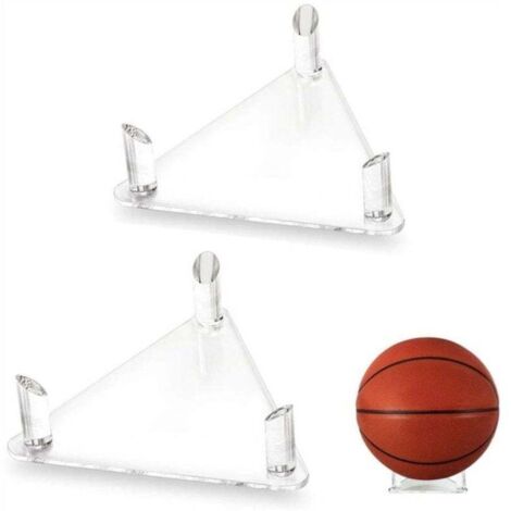 2 Pièces Support de Football Acrylique, Acrylique Support Balle, Ball Support Présentoir, pour Ballon de Rugby Présentoirs à Billes pour Basketball Football Volleyball Ballon Rugby Ball (Transp