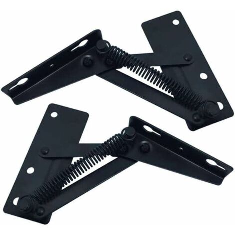 2 pièces support de levage pliable à 80 degrés, charnières à ressort noires sont largement utilisées dans les poussoirs de charnière de canapé, charnières de support de rangement de meubles,