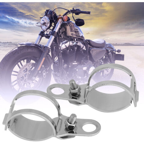 2 Pièces Support de Phare Clignotant pour Moto, Adapté aux Fourches Avant de 30-45mm Scooter (Argent)
